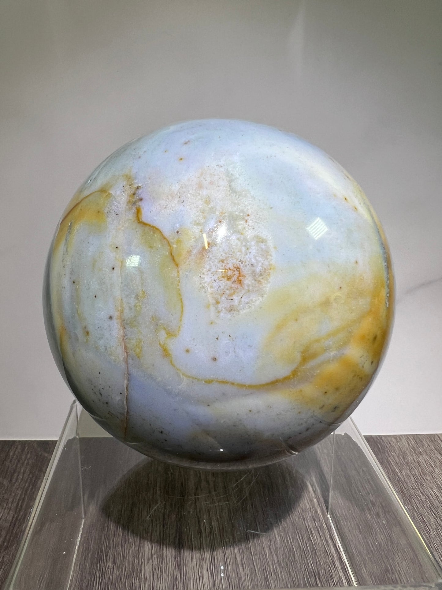 Ocean Jasper Sphere. 92mm. Large Pastel Display Crystal. Rare And Beautiful Colors!