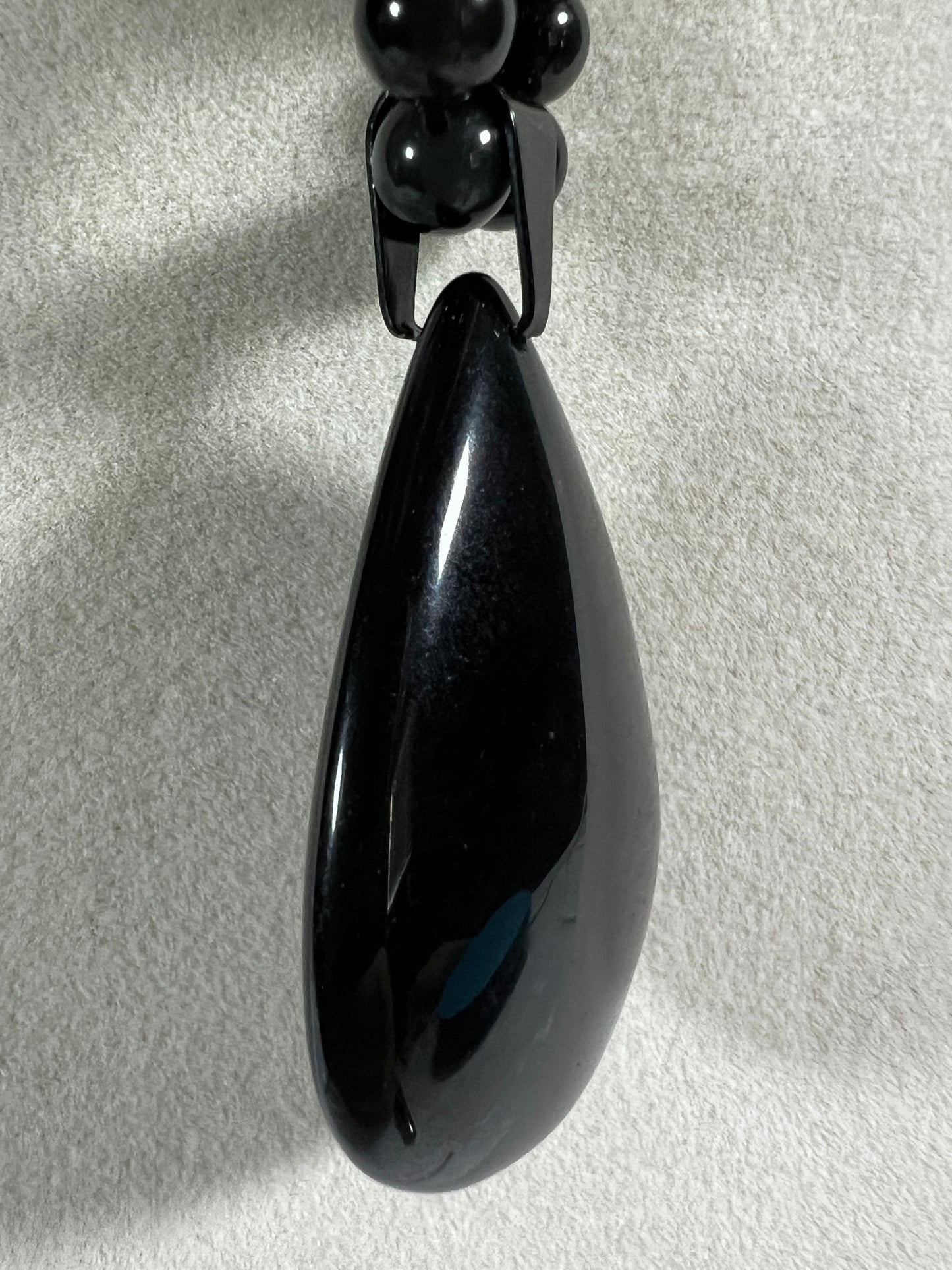 Rainbow Obsidian Pendant. Gorgeous Teardrop Cabochon. Custom Made Beaded Necklace. High Quality Jewelry