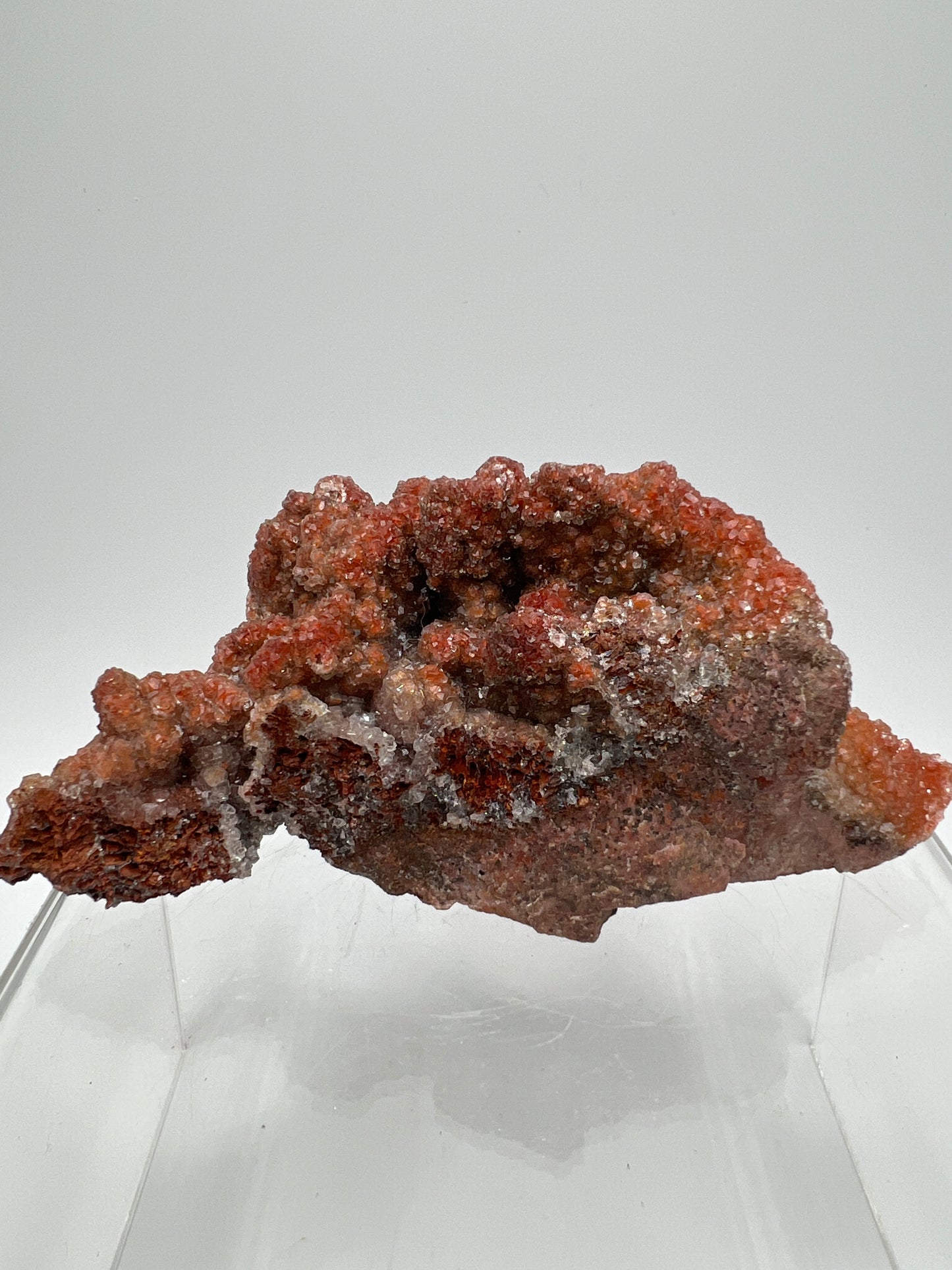 Red Diamond Calcite Specimen. Incredible Flash! Beautiful Calcite Cluster On Matrix. Very Cool Crystal Display Piece.