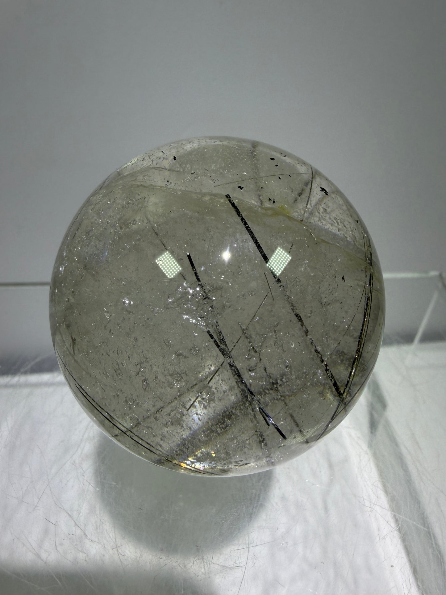 Rutile Quartz Sphere. 43mm. Amazing Combination Of Gold, Copper, And Black Rutilated Quartz. Very Rare Display Sphere