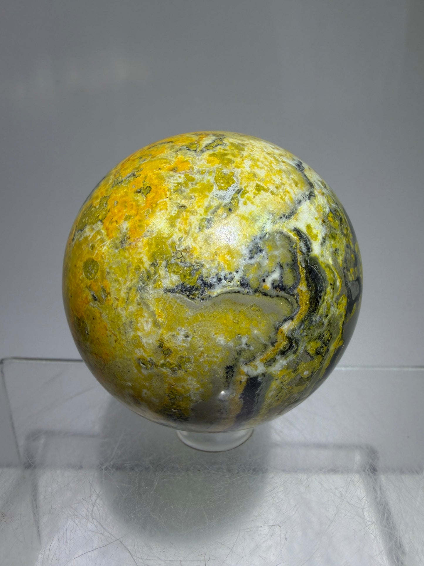 Bumble Bee Jasper Sphere. 54mm. Amazing Colors And Patterns. Gorgeous Rare Crystal.