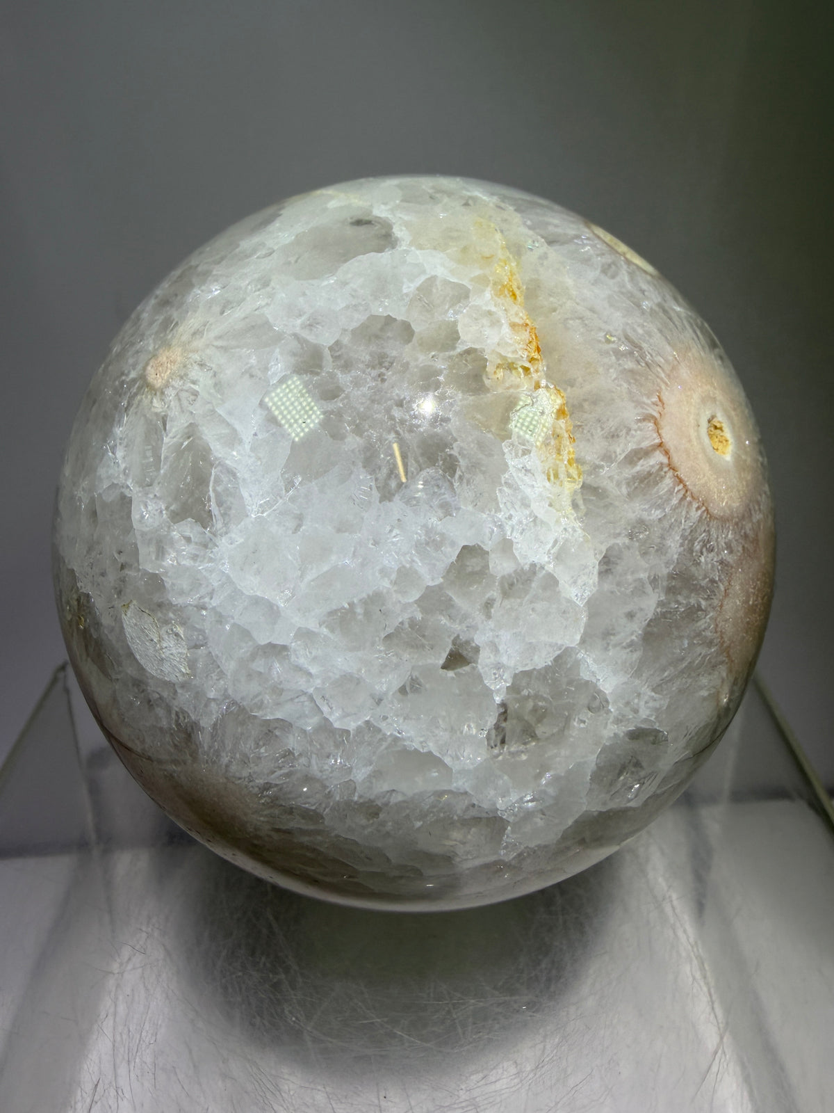 Flower Agate Sphere. 80mm. Amazing Pink Amethyst Flowers. Gorgeous One Of A Kind Display Sphere.
