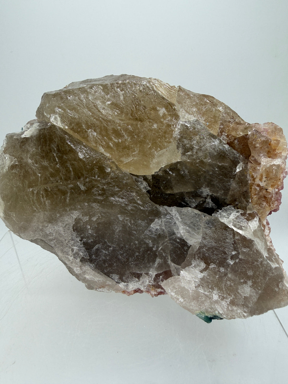 Pink Botryoidal Lepidolite And Tourmaline On A Citrine Matrix. Very Rare High Quality Specimen From Brazil. Gorgeous Large Pink Grape Agate
