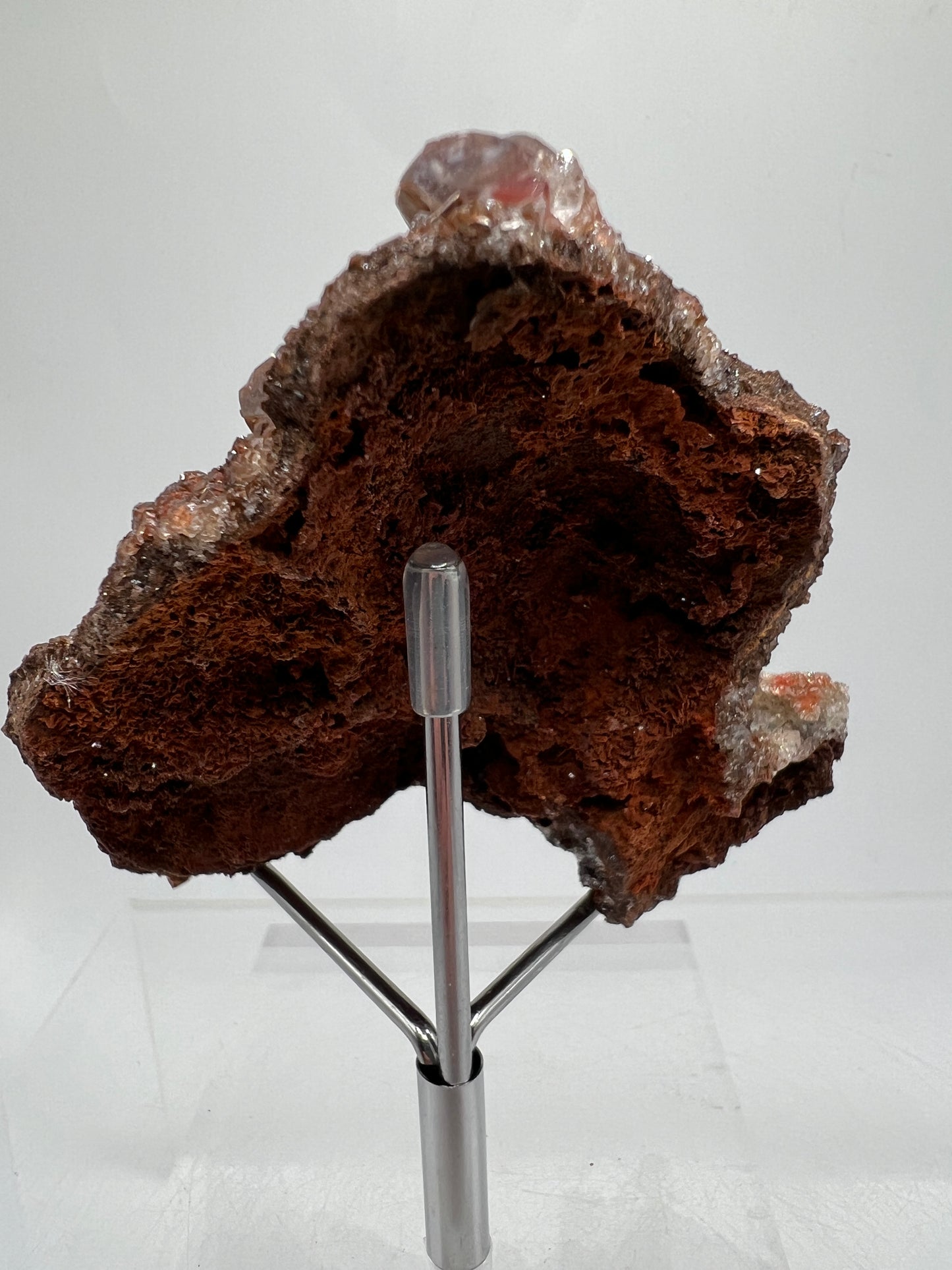 Brown Diamond Calcite Specimen. Beautiful Flash! Gorgeous Hematite Calcite On Druzy Matrix. Very Pretty Crystal Display Piece.