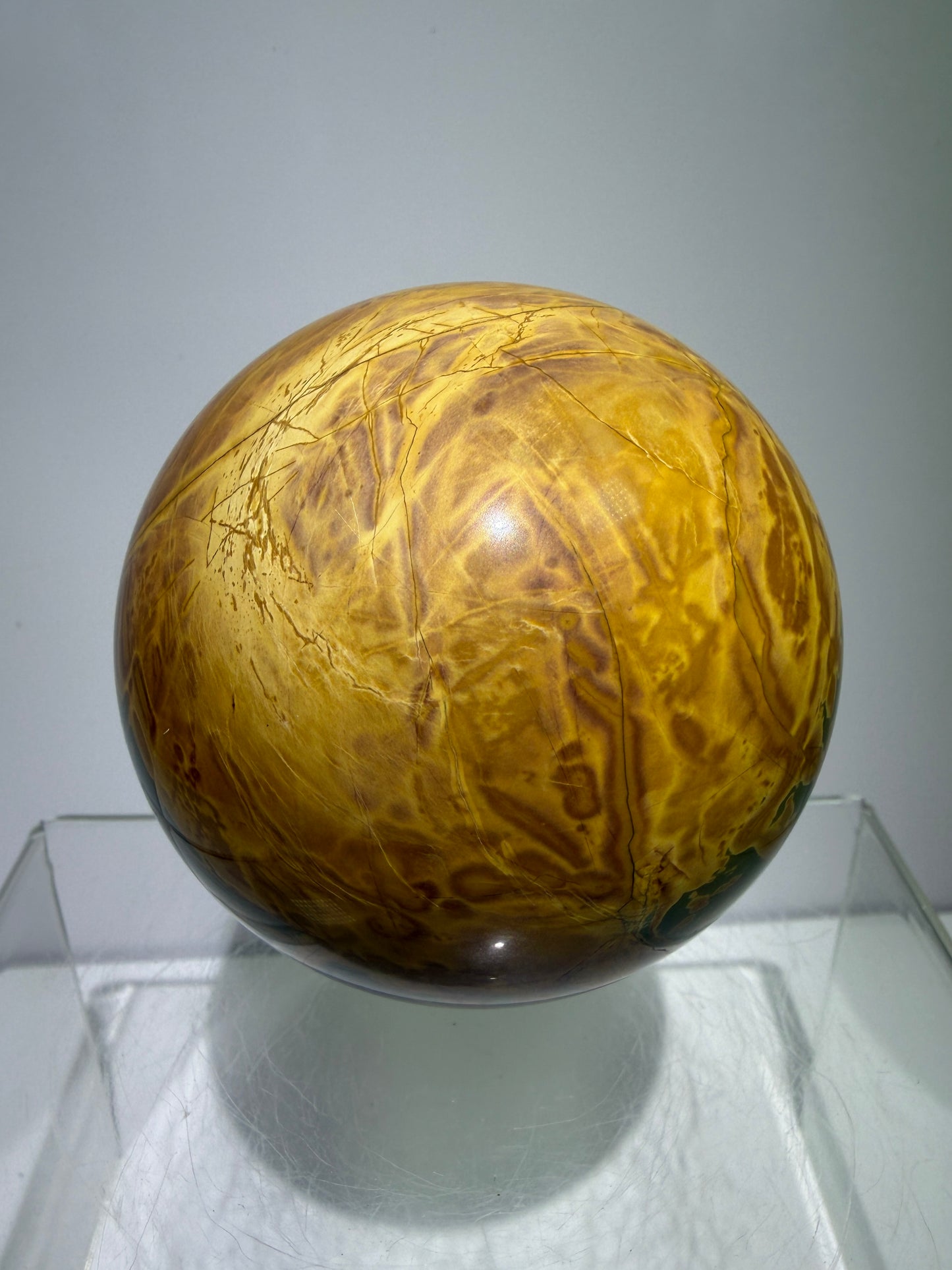 Cherry Creek Jasper Sphere. 70mm. Stunning Large Red River Display Sphere. Very High Quality Crystal