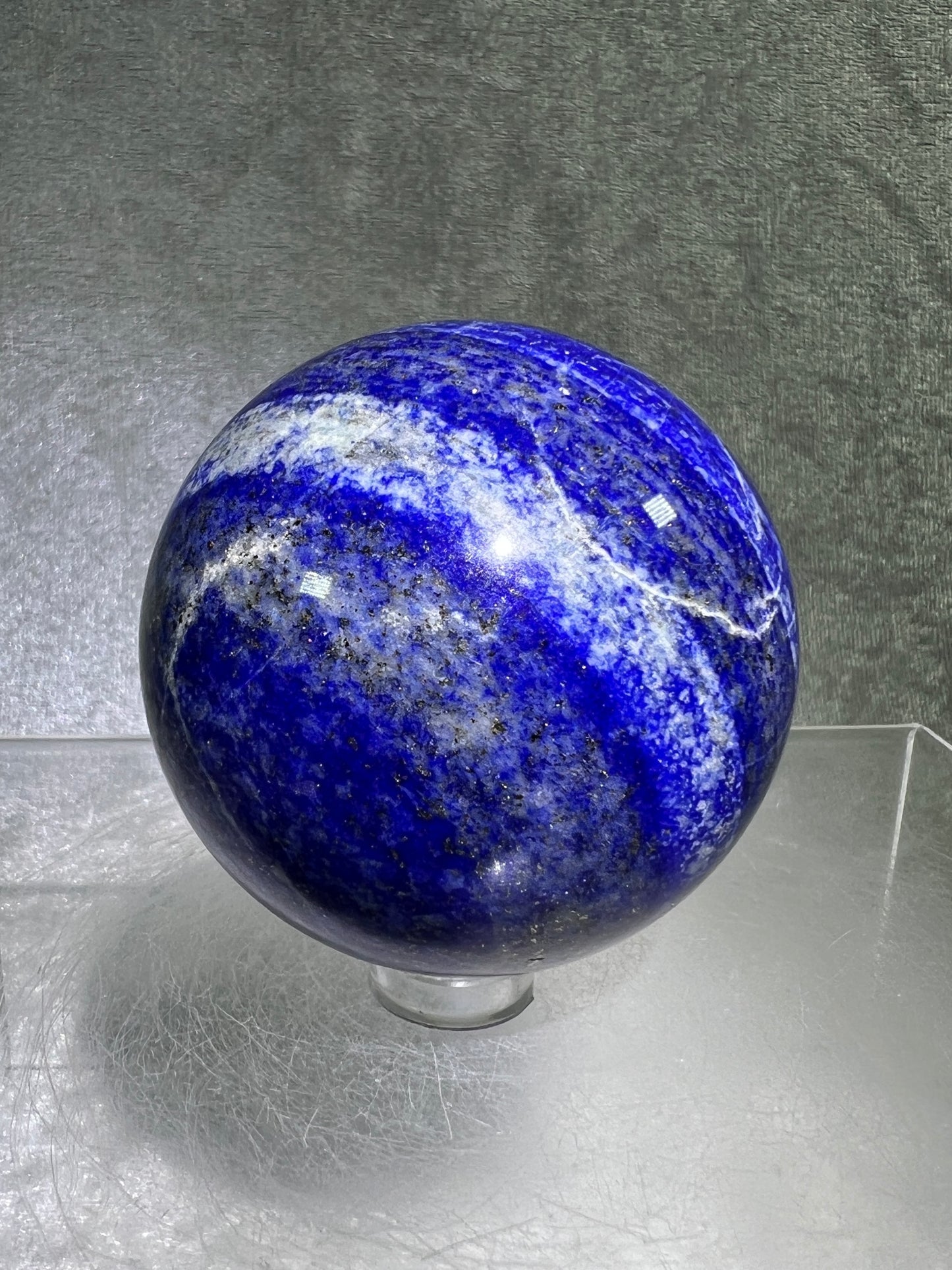 Lapis Lazuli Crystal Sphere. 59mm. Very High Quality Crystal. Stunning Bright Blue With Gorgeous Pyrite