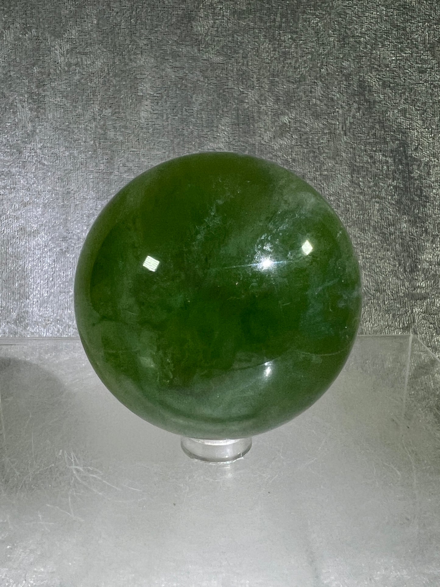 Green Candy Fluorite Sphere. Gorgeous High Quality Crystal. Amazing Clear Light Green Fluorite.