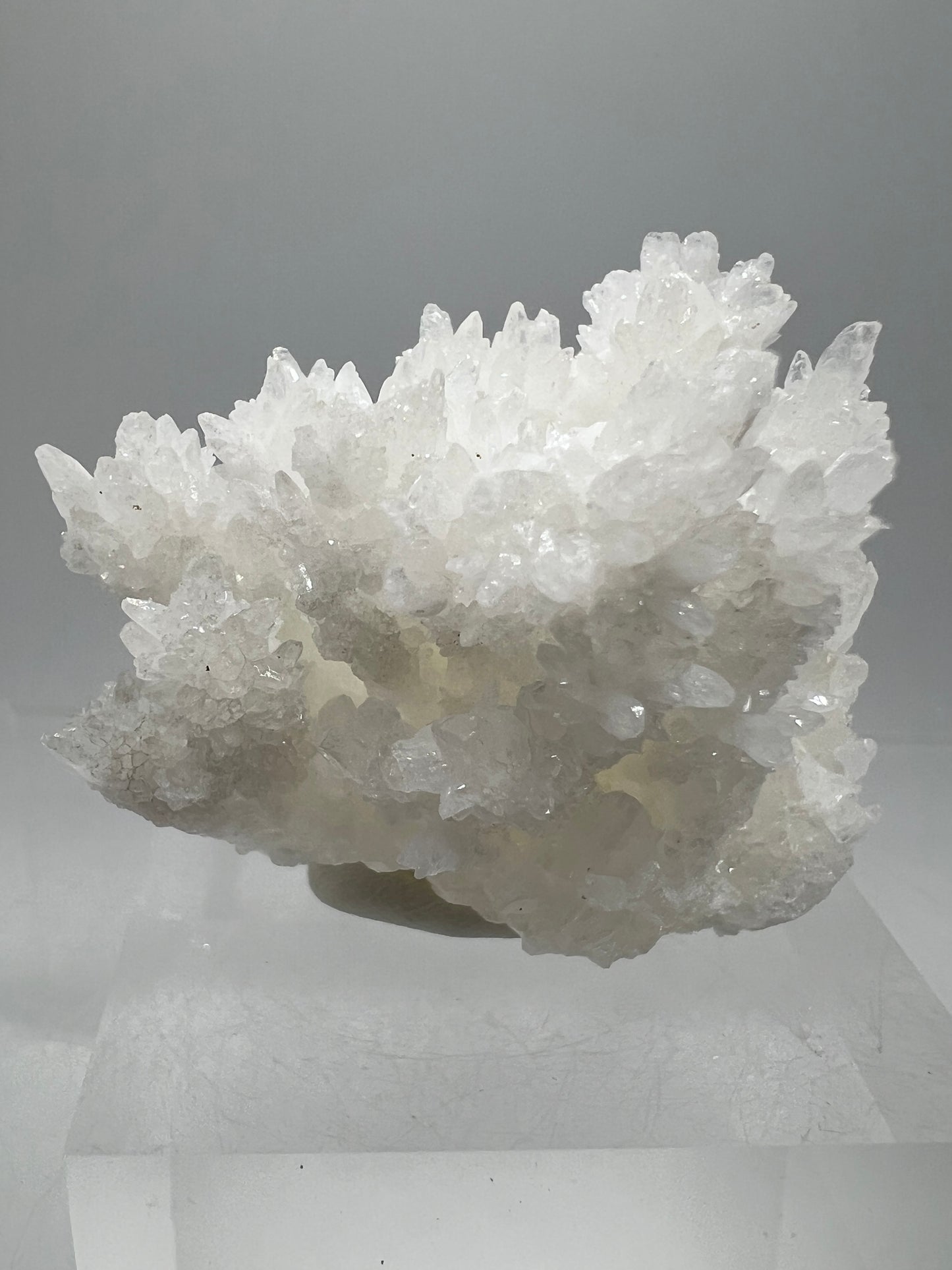 White Aragonite Crystal Specimen. Amazing Cave Calcite From Mexico.