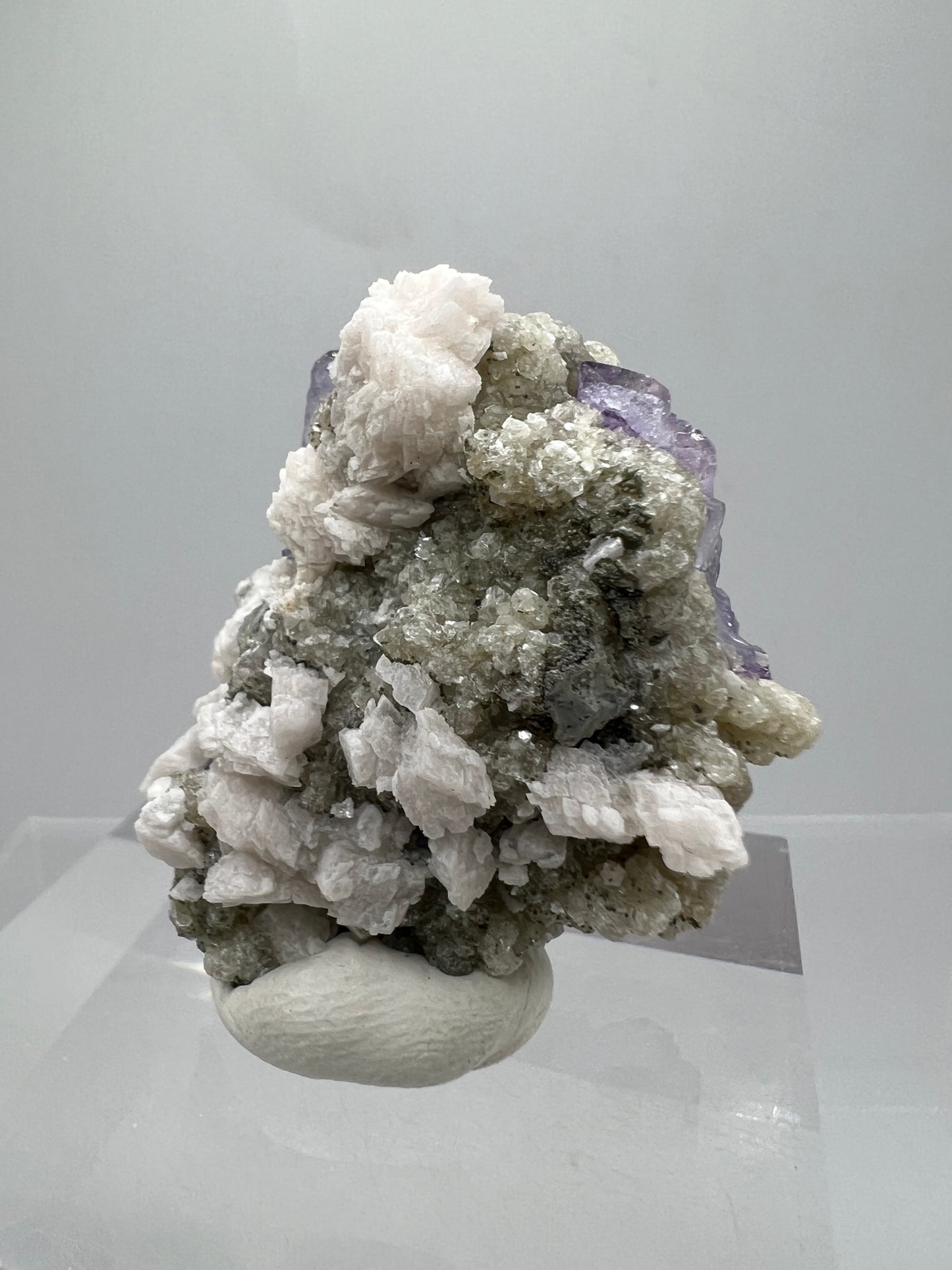 Fluorite, Calcite, And Druzy Quartz Specimen. World Famous Yaogangxian Fluorite Cubes. Beautiful Mixed Mineral Specimen.