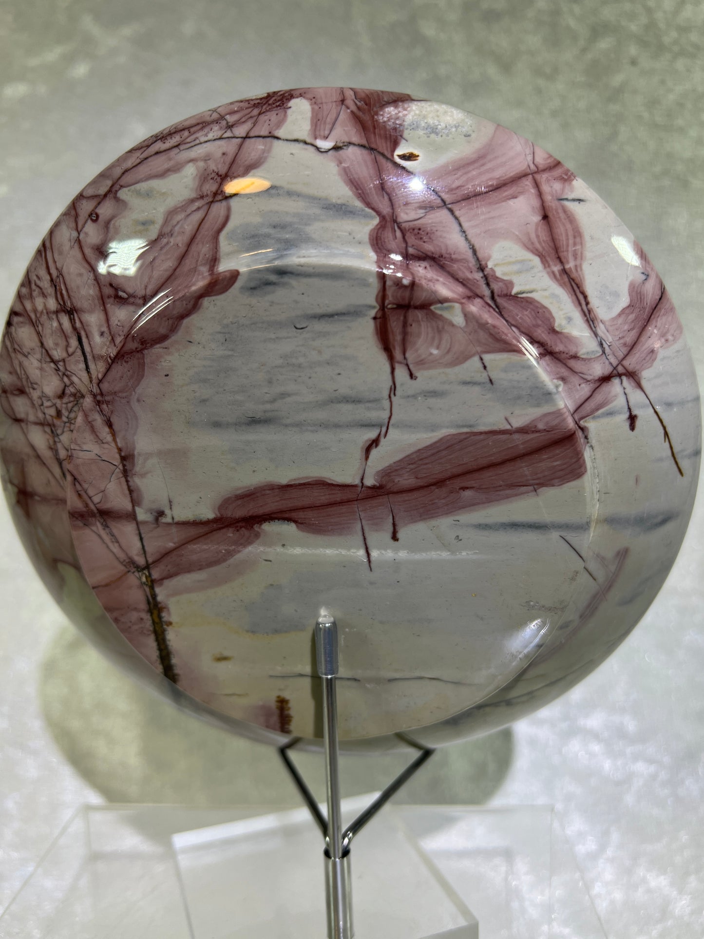 Picture Jasper Plate. Gorgeous All Natural Scenic Jasper. Incredible Piece Of Art.