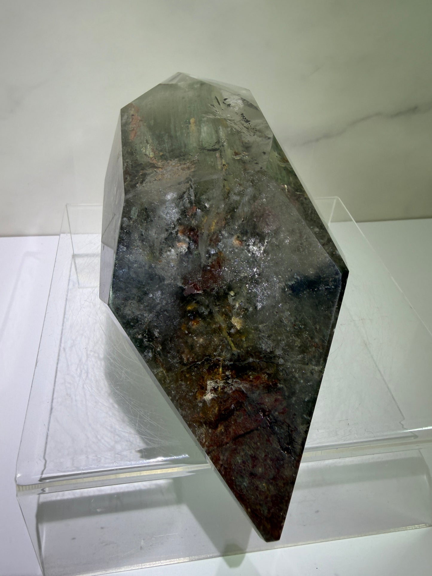 Garden Quartz Polished Freeform. Extra Large Four Seasons Landscape. High Quality Crystal. Very Full And Colorful.