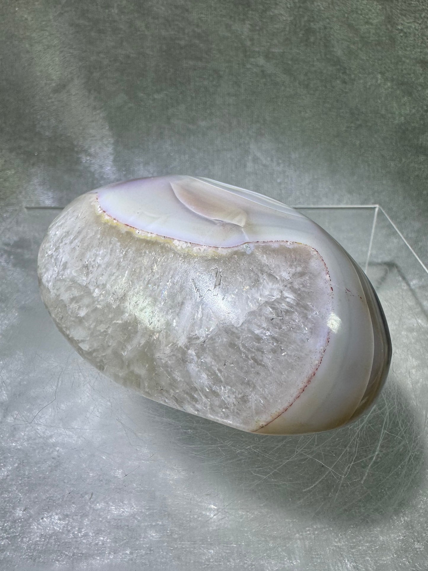 Red Sashe River Agate Freeform. Stunning Polished Druzy Freeform From Zimbabwe. Gorgeous Rare Display Crystal