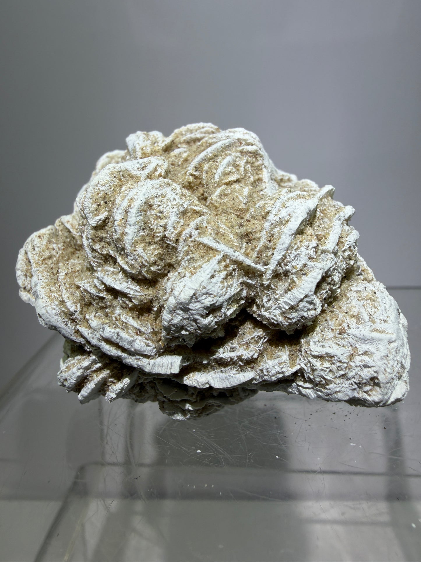 Selenite Desert Rose Specimen. Very Unique Gypsum Cluster.