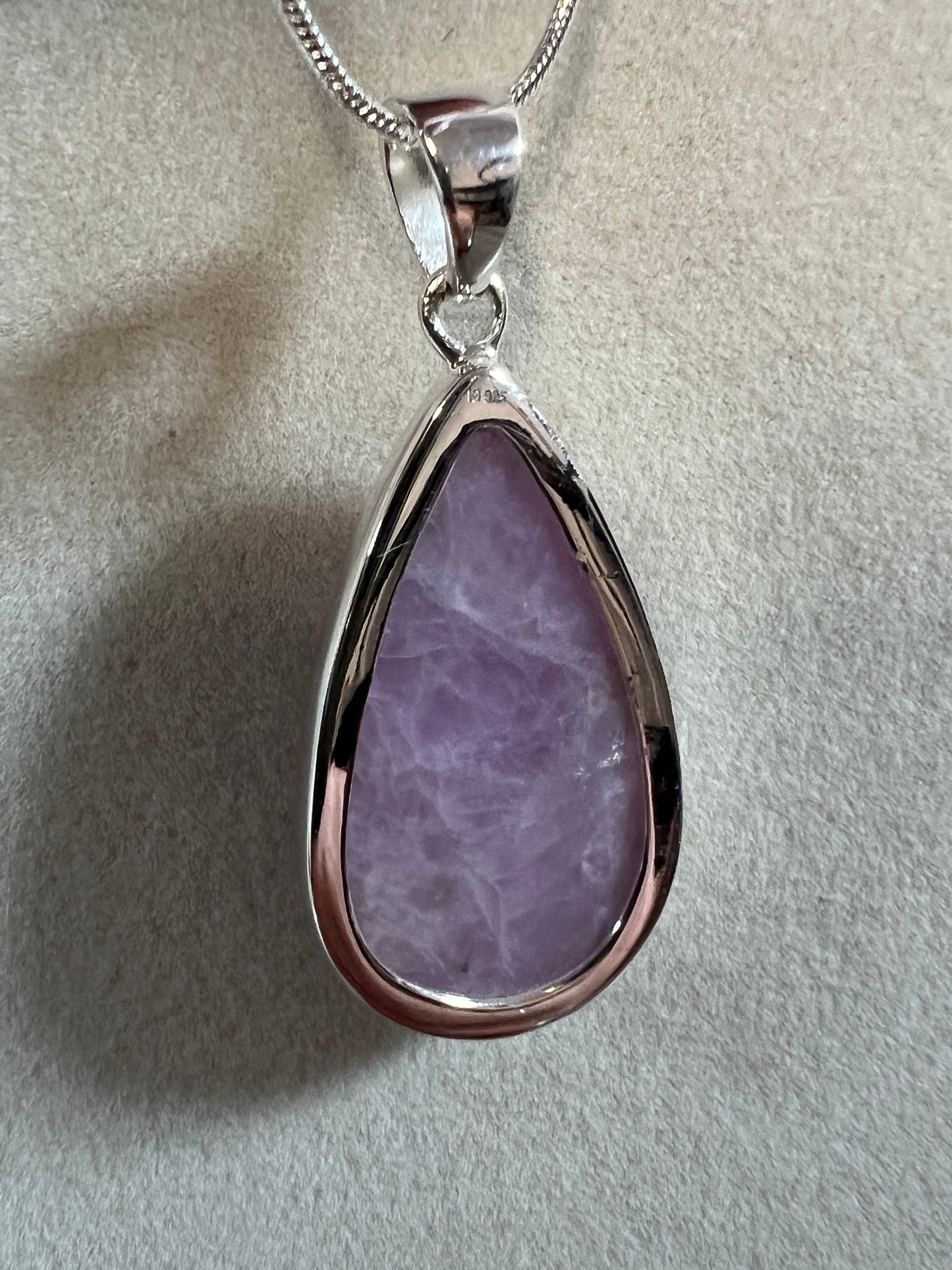 Kunzite Crystal Pendant. Beautiful S925 Silver Crystal Jewelry. Amazing Colors With Great Flash!