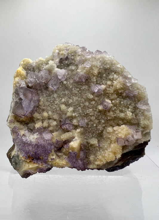 Stunning Purple Fluorite Cubes Specimen. 1.5 lbs. High Quality Fluorite Clusters On Matrix.