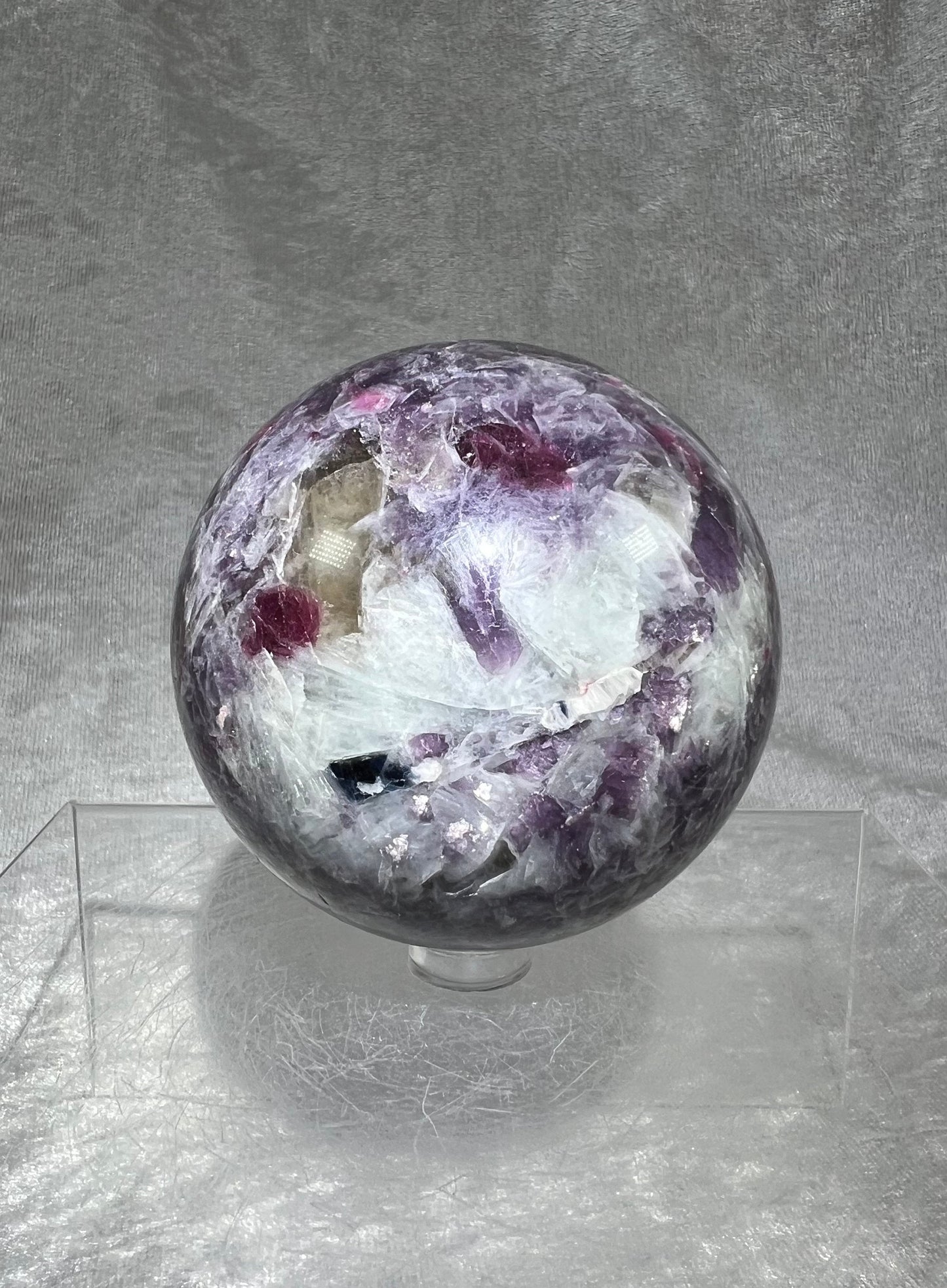 Gorgeous Large Unicorn Crystal Sphere. 75mm. Amazing Color Combinations. High Quality Crystal With Lots Of Flash.