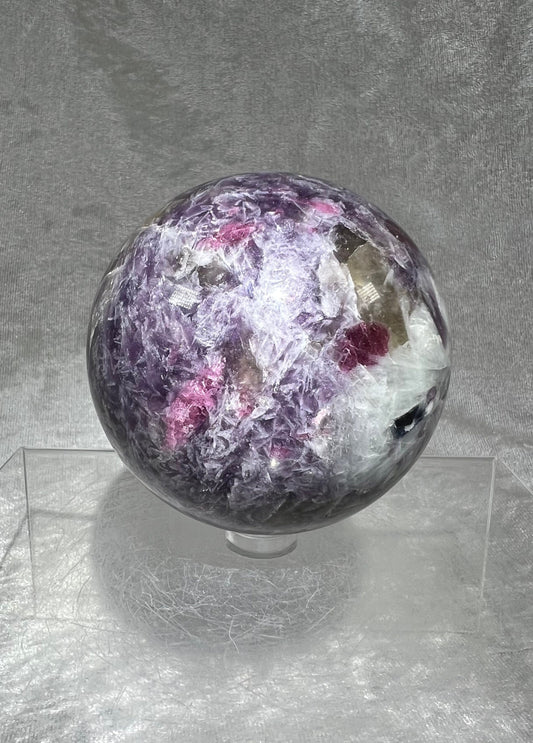 Gorgeous Large Unicorn Crystal Sphere. 75mm. Amazing Color Combinations. High Quality Crystal With Lots Of Flash.