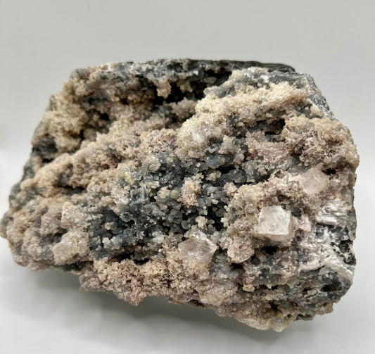 Large Unique Apophyllite Specimen. Clear Apophyllite With Grey Chalcedony