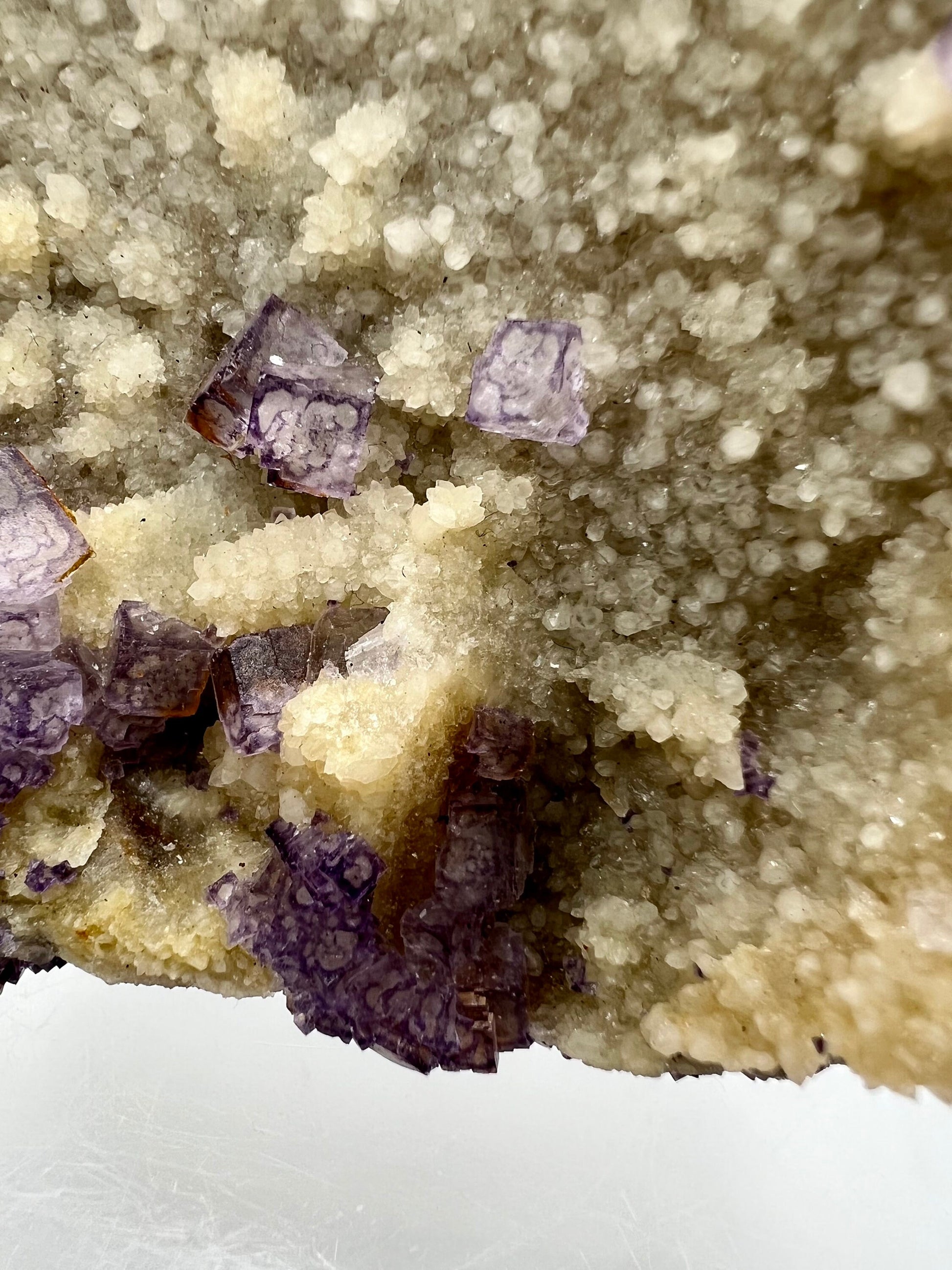Stunning Purple Fluorite Cubes Specimen. 1.5 lbs. High Quality Fluorite Clusters On Matrix.