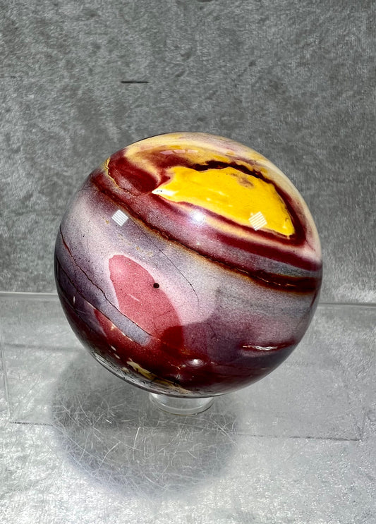 High Quality Mookaite Crystal Sphere. 58mm. Stunning Shades Of Purple And Yellow. Fantastic Looking Crystal Sphere.
