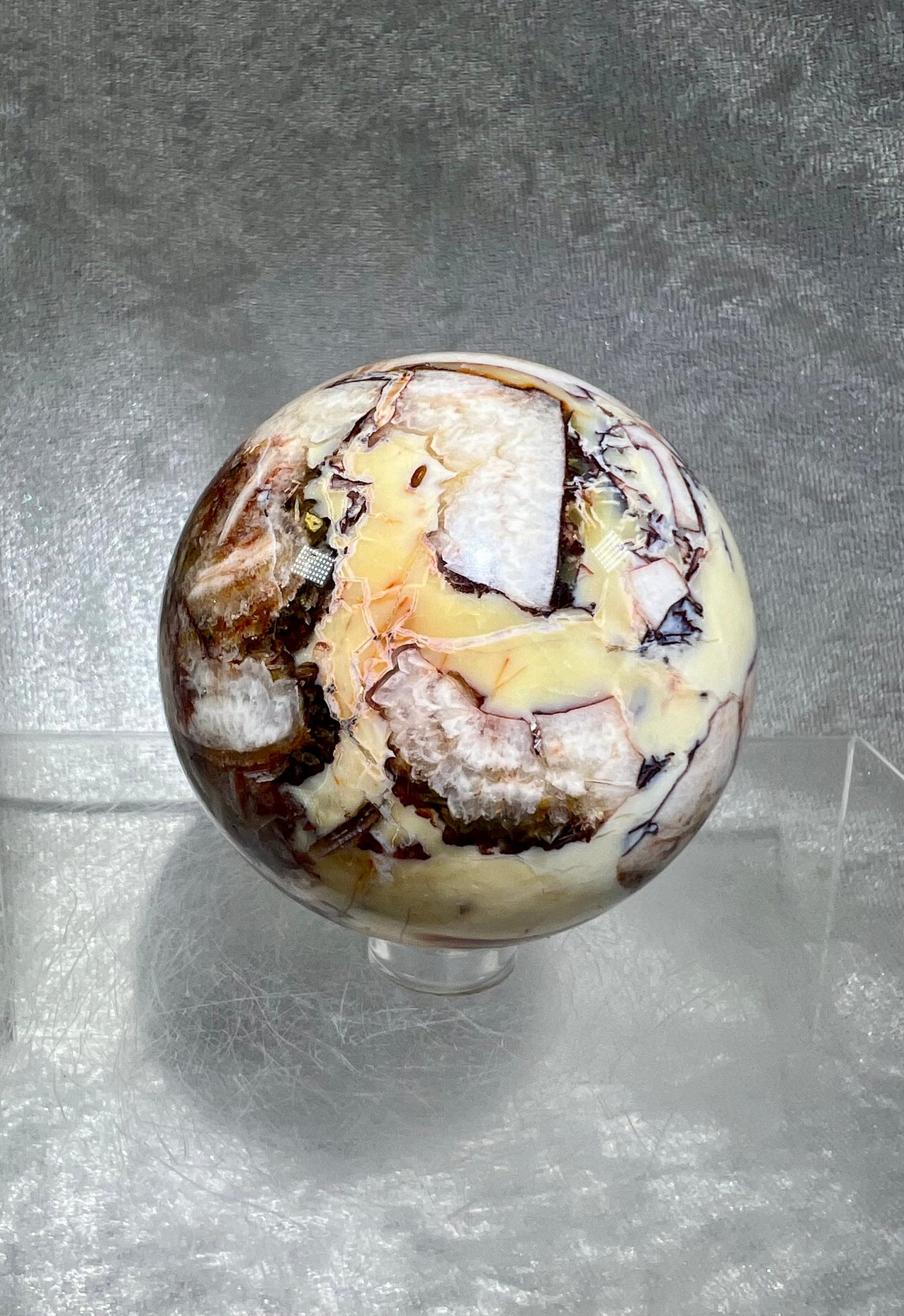 Amazing Brecciated Mookaite Sphere. 60mm. High Quality Crystal. Incredible And Rare Crystal Sphere.