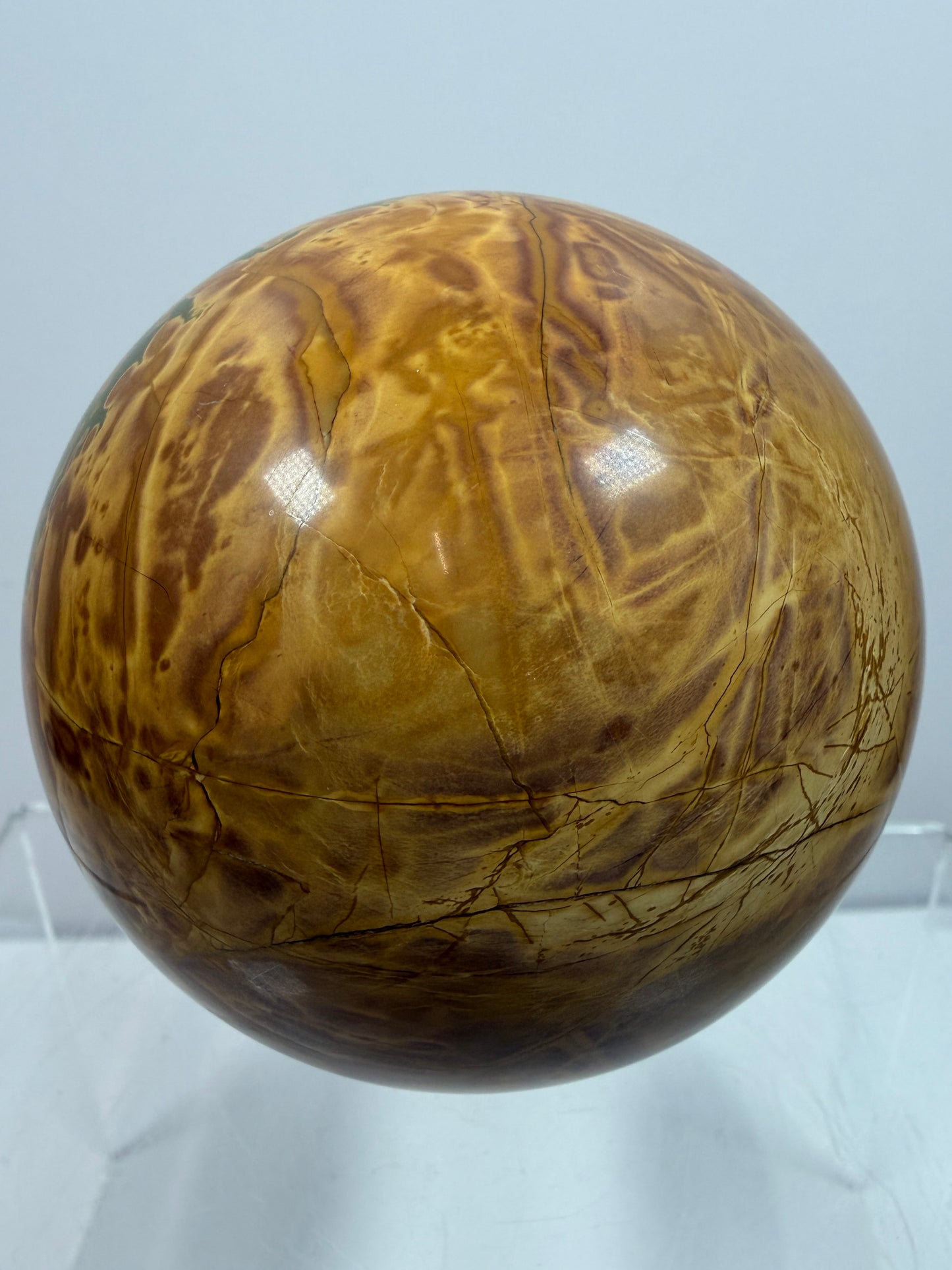 Cherry Creek Jasper Sphere. 70mm. Stunning Large Red River Display Sphere. Very High Quality Crystal