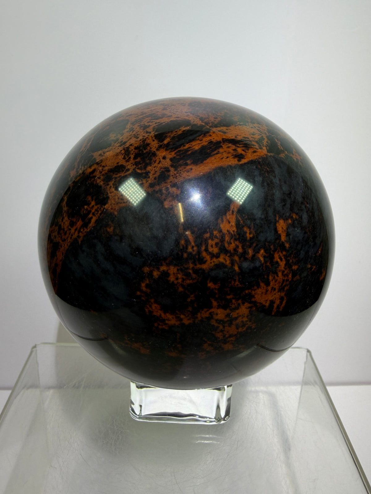Mahogany Obsidian Sphere. 90mm. XL High Quality Crystal. Rare And Stunning Display Sphere
