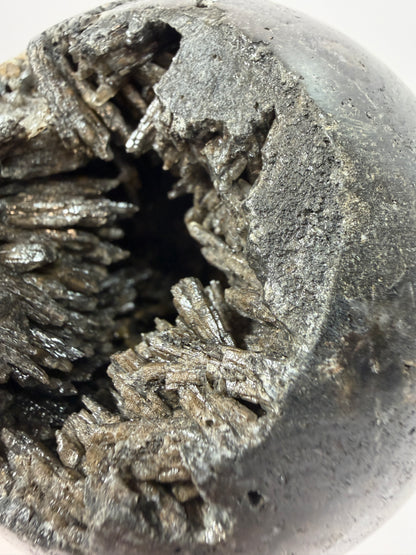 Warring States Agate Sphere. 88mm. Stunning Stalactite Druzy. Very Rare And Unique Display Sphere