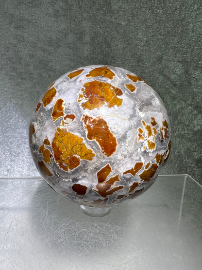 Indonesian East Java Plume Agate Sphere. 65mm. Amazing Druzy, Colors, And Patterns. Gorgeous Rare Crystal.