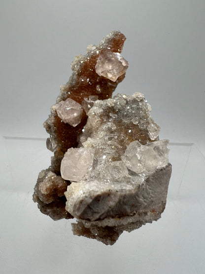 Silver Diamond Calcite Specimen. Amazing Silver And Red Druzy Flash! Beautiful Calcite Cluster On Matrix. High Quality Display Piece