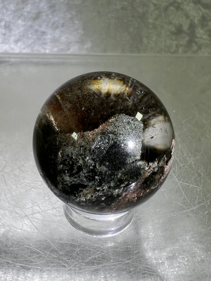 Garden Quartz Lodolite Sphere. Amazing High Quality Four Seasons Landscape.