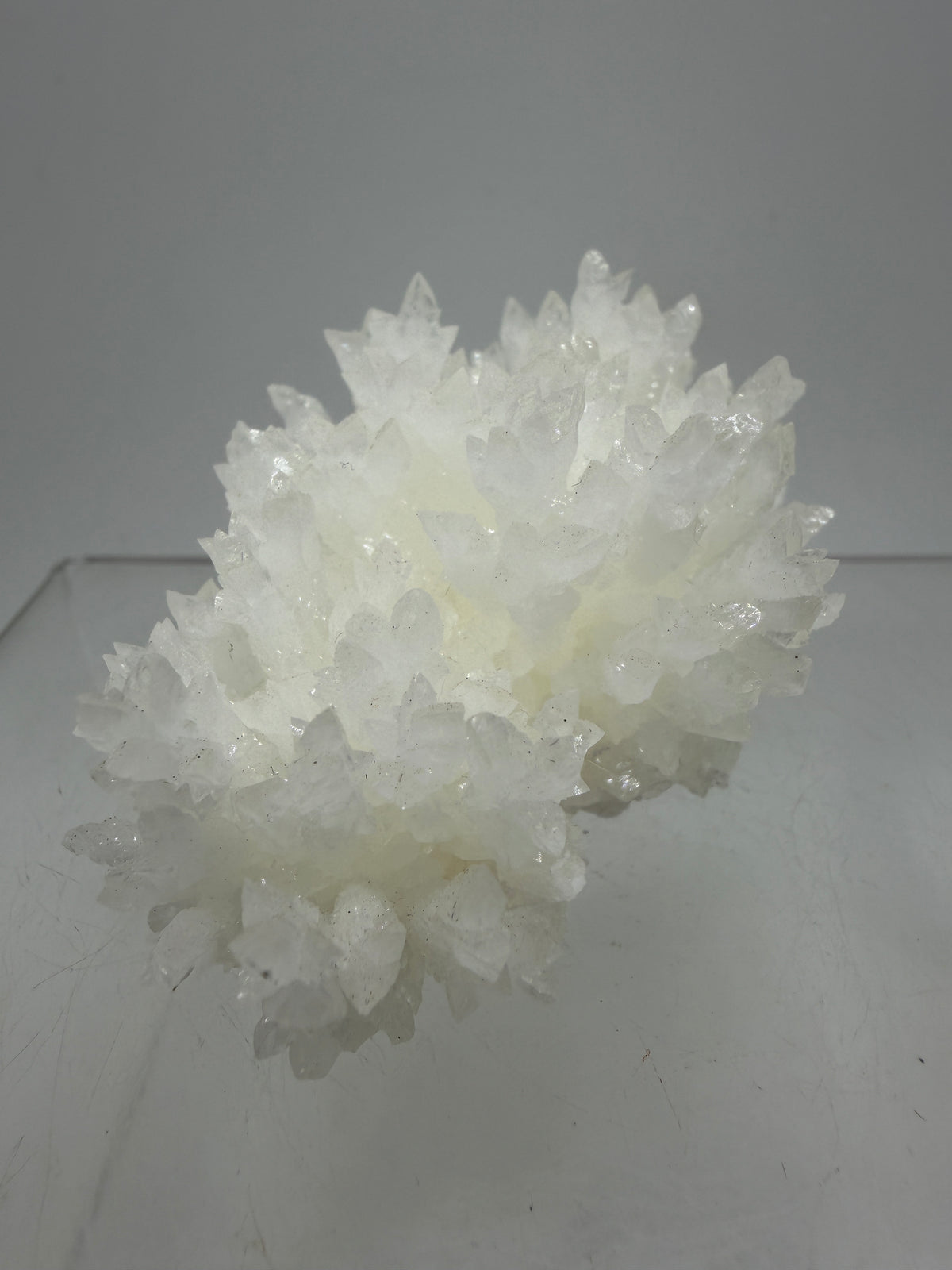 White Aragonite Crystal Specimen. Gorgeous Cave Calcite From Mexico.
