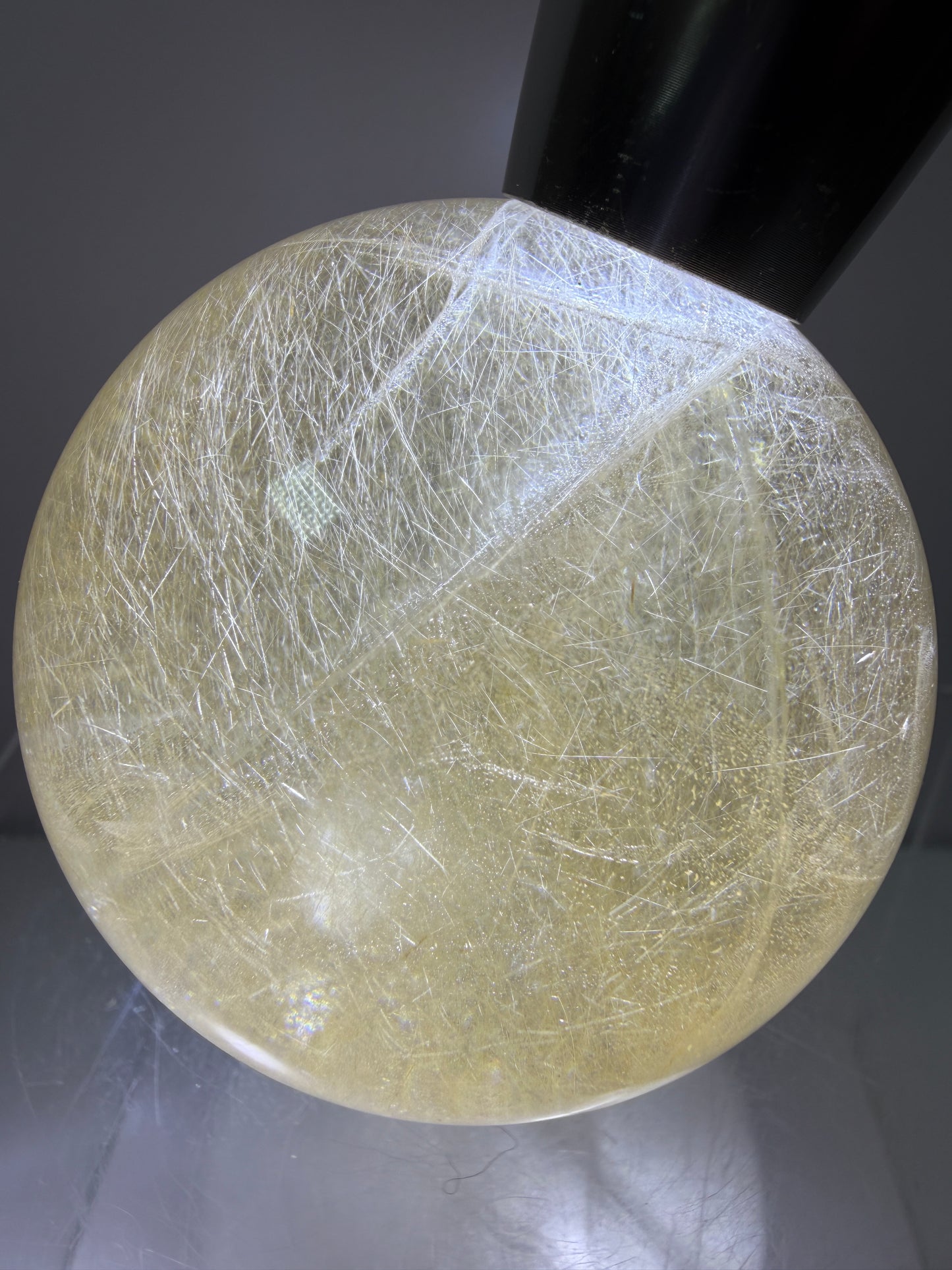 Rutile Quartz Sphere. 59mm. Stunning Fine Rutiles With Lots Of Flash. Beautiful Display Sphere.