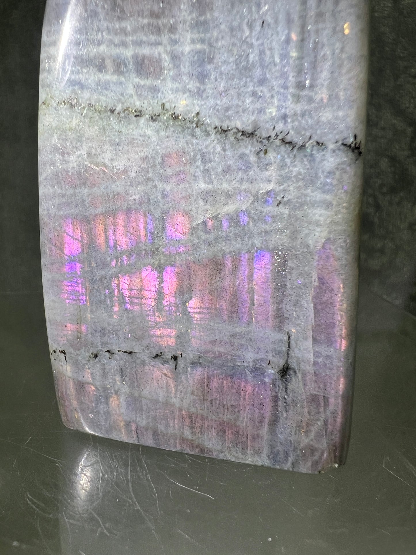 Labradorite Polished Freeform. Gorgeous Rare Purple Flash Labradorite From Madagascar. High Quality Display Crystal.
