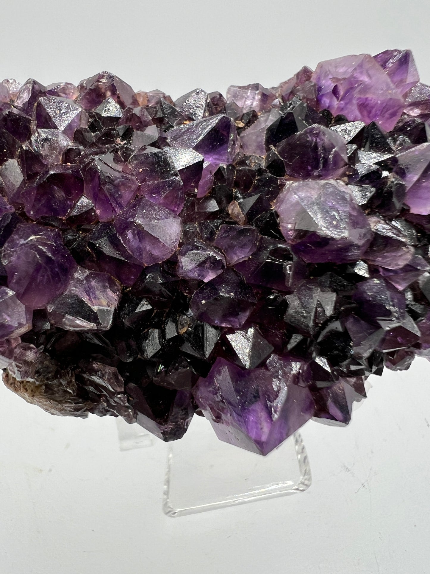Amethystos Crystal Specimen. Gorgeous Amethyst Cluster From South Africa. Rare Deep Purple Display Crystal