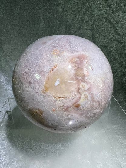 Flower Agate Sphere. 85mm. Gorgeous Purple Flower Druzy. Beautiful Combination Of Flower Agate And Amethyst. Amazing Display Sphere.