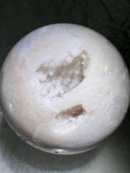 Flower Agate Sphere. 85mm. Gorgeous Purple Flower Druzy. Beautiful Combination Of Flower Agate And Amethyst. Amazing Display Sphere.