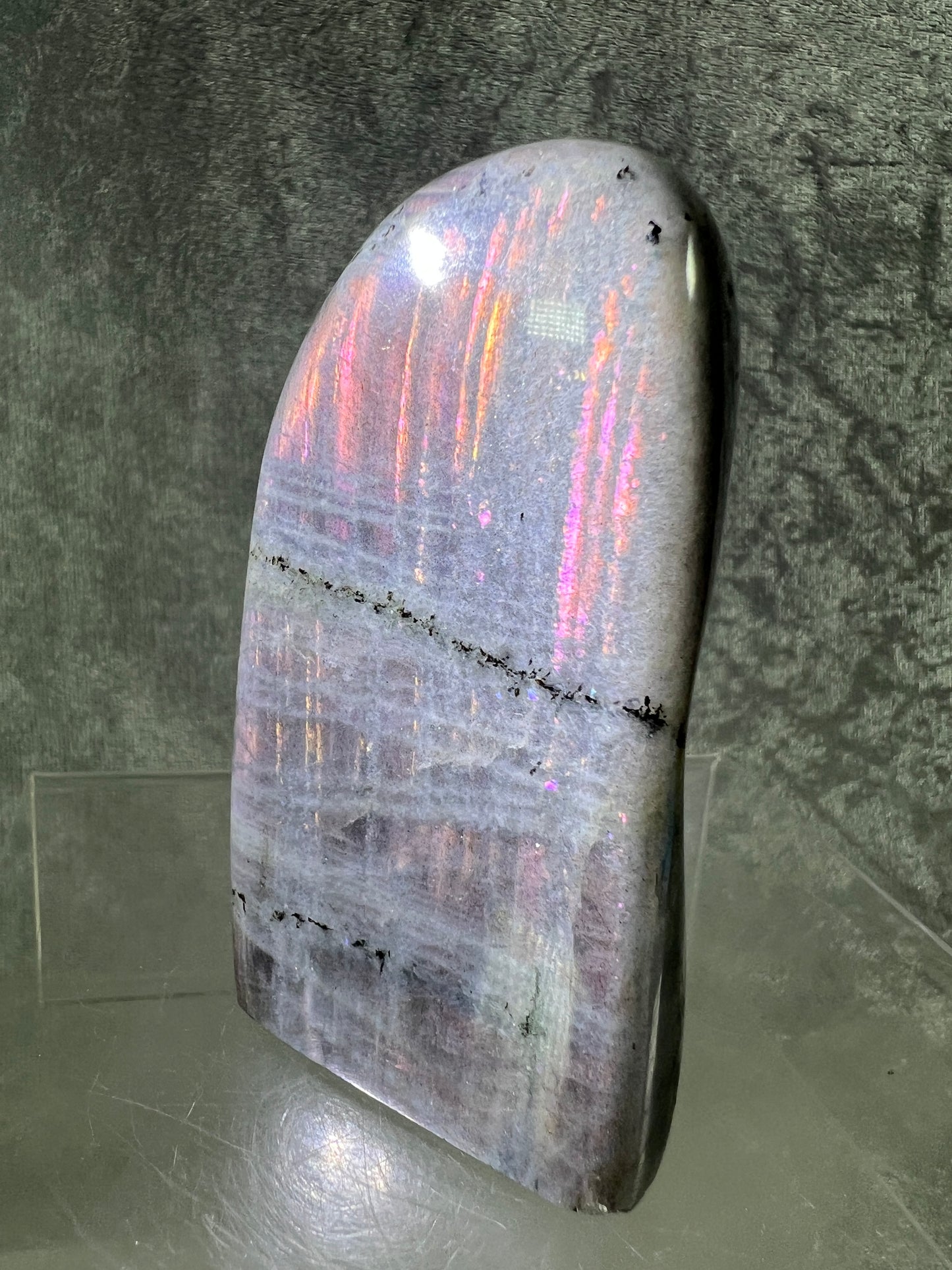 Labradorite Polished Freeform. Gorgeous Rare Purple Flash Labradorite From Madagascar. High Quality Display Crystal.