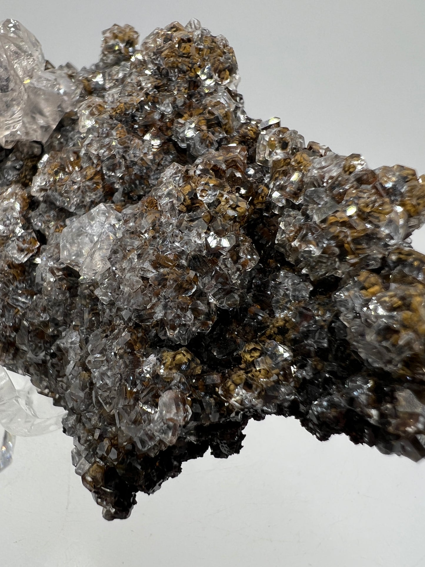 Black Diamond Calcite Specimen. Stunning Flash! Amazing Calcite Cluster On Matrix. Very Cool Crystal Display Piece.