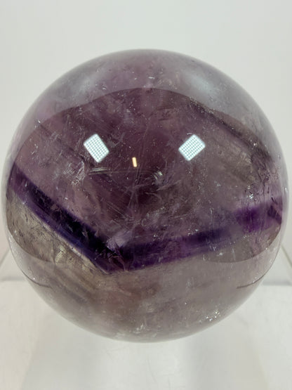Phantom Amethyst Sphere. 74mm. Gorgeous Amethyst With Nice Rainbows. Amazing Display Sphere.