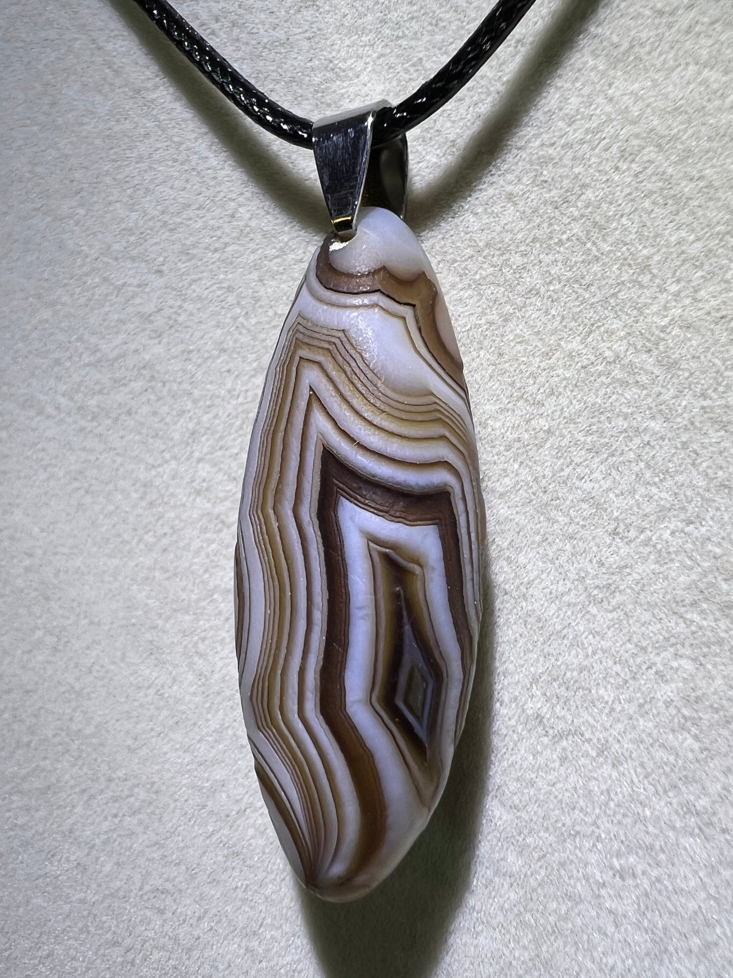 Gobi Agate Pendant. Beautiful Brown And White Gobi Desert Agate. World Famous Rare Botryoidal Chalcedony. Very Unique Crystal Necklace!