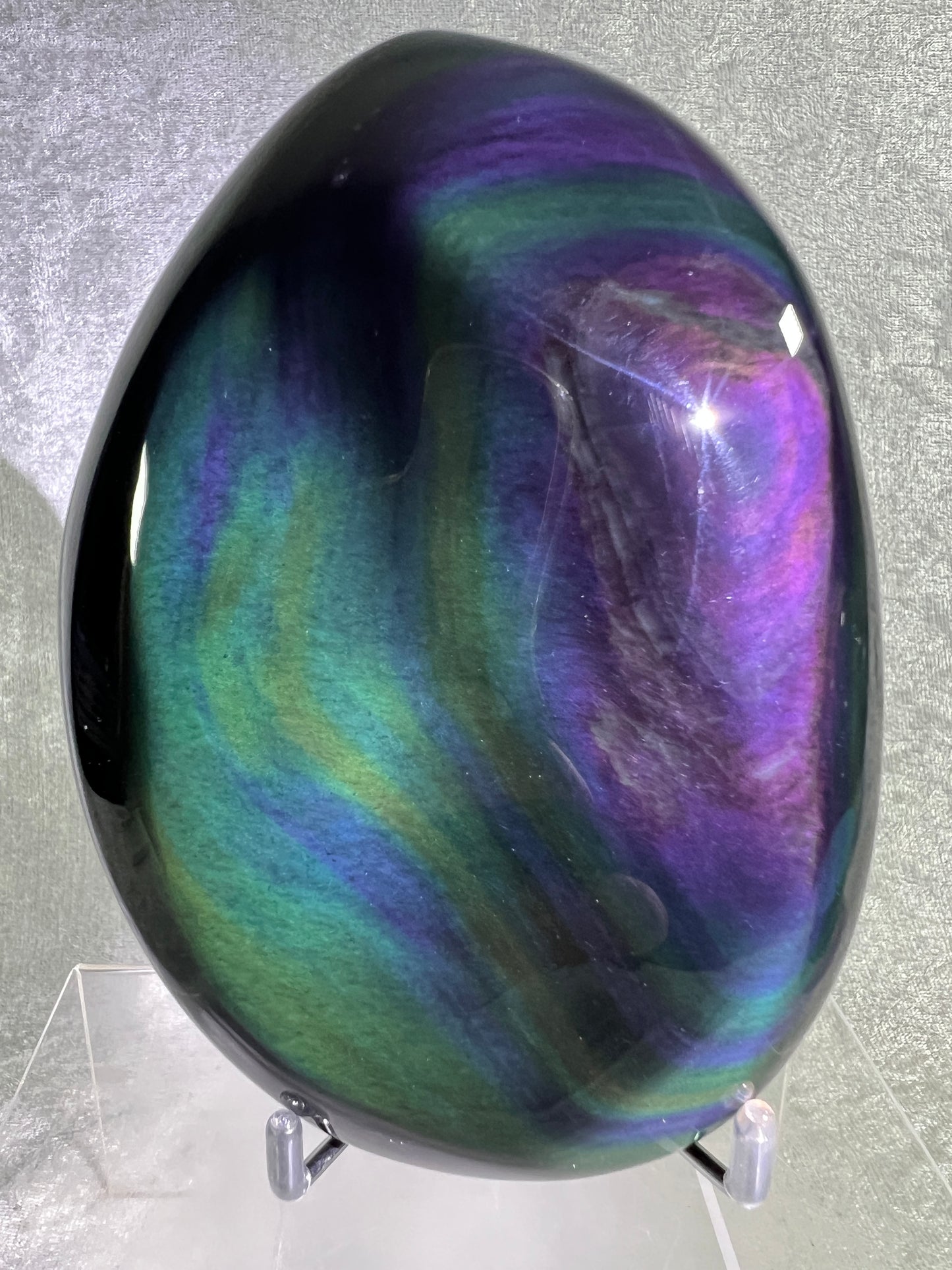 Rainbow Obsidian Freeform. Gorgeous Polished Freeform. Amazing Colorful Obsidian From Mexico. Rare One Of A Kind Display Crystal
