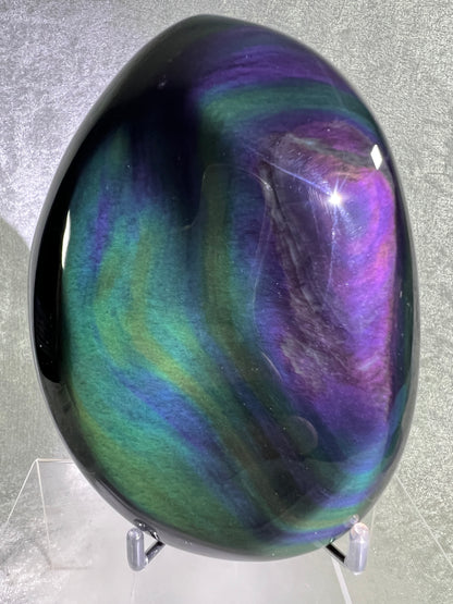 Rainbow Obsidian Freeform. Gorgeous Polished Freeform. Amazing Colorful Obsidian From Mexico. Rare One Of A Kind Display Crystal