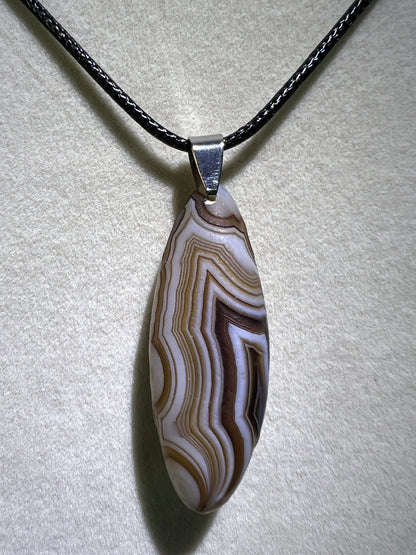 Gobi Agate Pendant. Beautiful Brown And White Gobi Desert Agate. World Famous Rare Botryoidal Chalcedony. Very Unique Crystal Necklace!