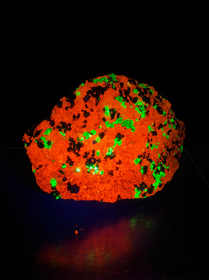Franklinite, Willemite, And Calcite UV Specimen. Beautiful UV Reactive Crystals With Stunning Colors. High Quality Display Crystal