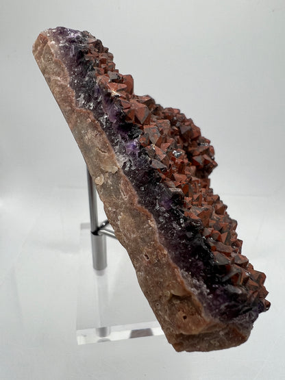 Auralite Crystal Specimen. Very Rare Brazilian Red Amethyst Cluster. Beautiful High Quality Specimen.