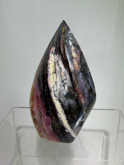 Strawberry Pink Opal Flame From Peru. Gorgeous Bright Colors And Patterns. Rare Display Crystal.