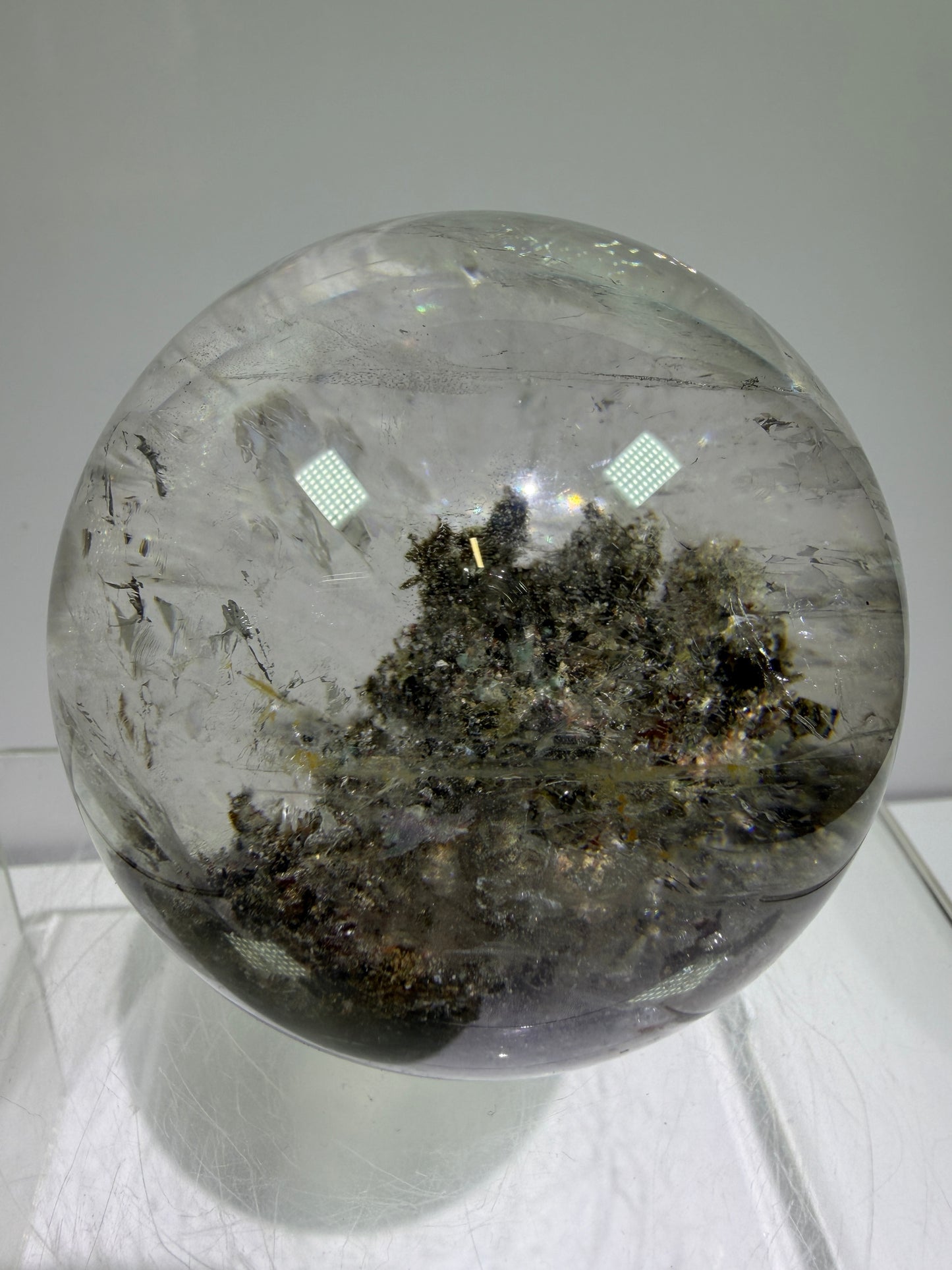 Garden Quartz Lodolite Sphere. 70mm. High Quality Landscape Quartz. Beautiful Large Display Sphere