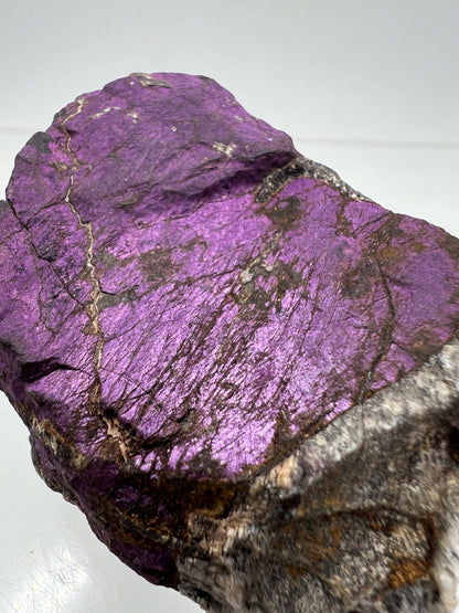 Purpurite Mineral Specimen. Gorgeous Raw Purpurite Display Crystal From Erongo, Namibia. Beautiful Purple Flash!
