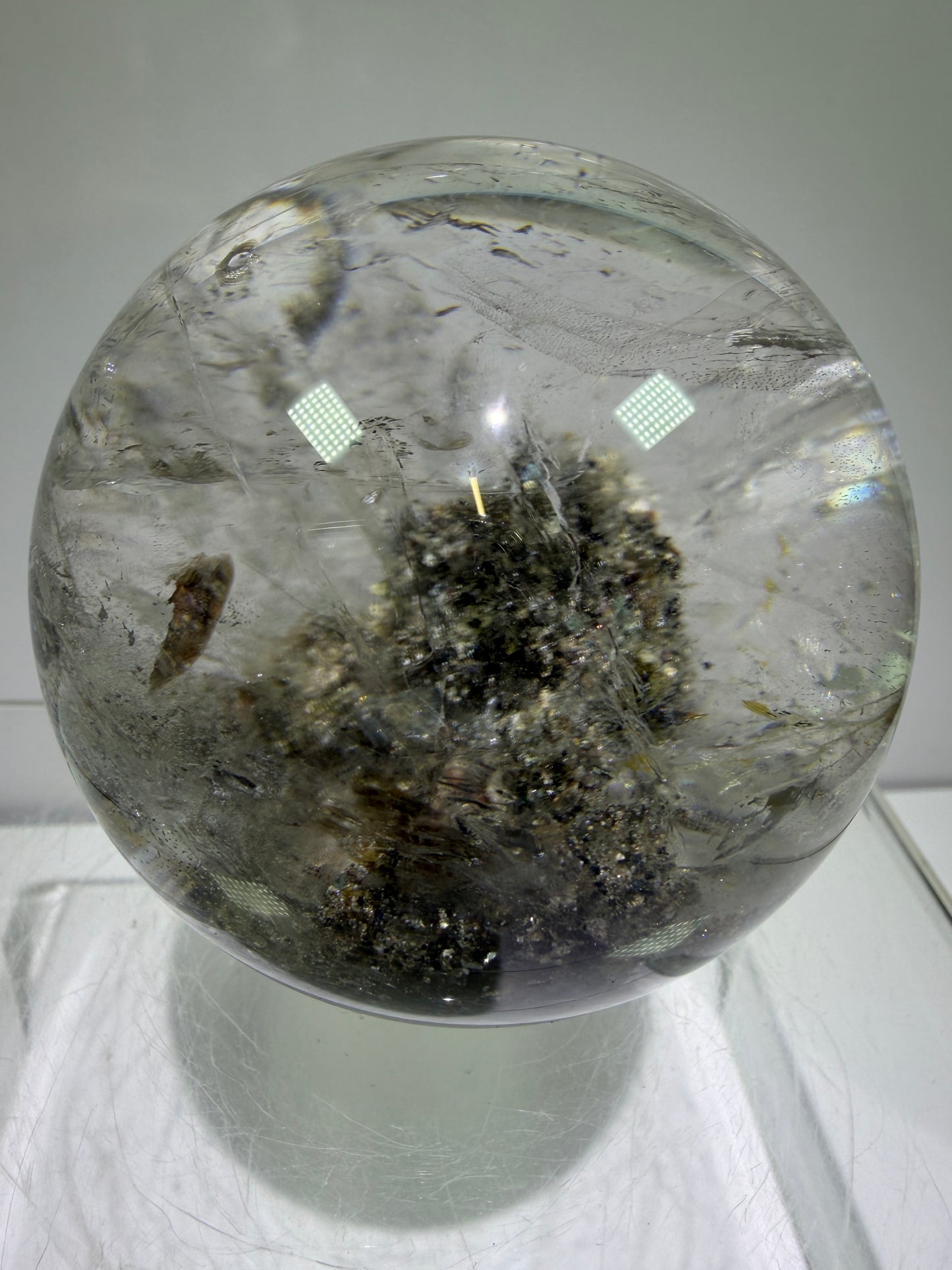 Garden Quartz Lodolite Sphere. 70mm. High Quality Landscape Quartz. Beautiful Large Display Sphere